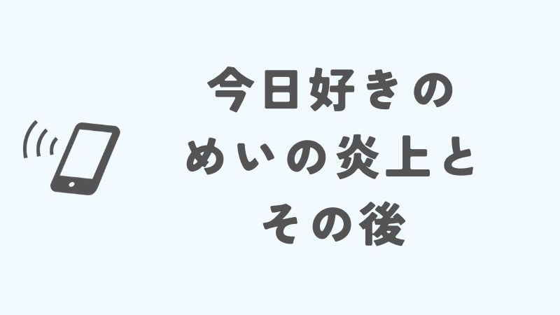 今日好きのめいの炎上の反応とその後